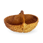 Basket With Natural Fiber Handle