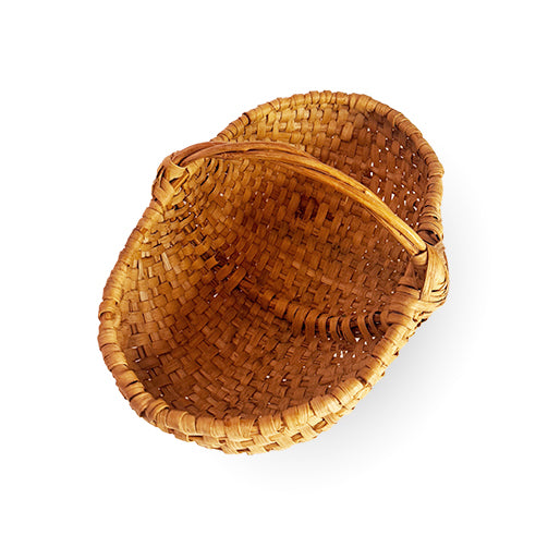 Basket With Natural Fiber Handle