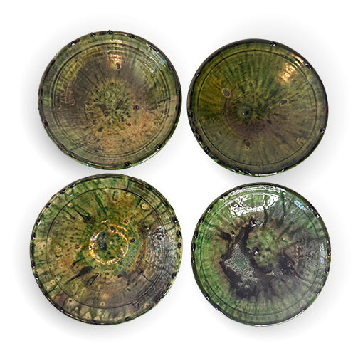 Handcrafted Green Plates Set
