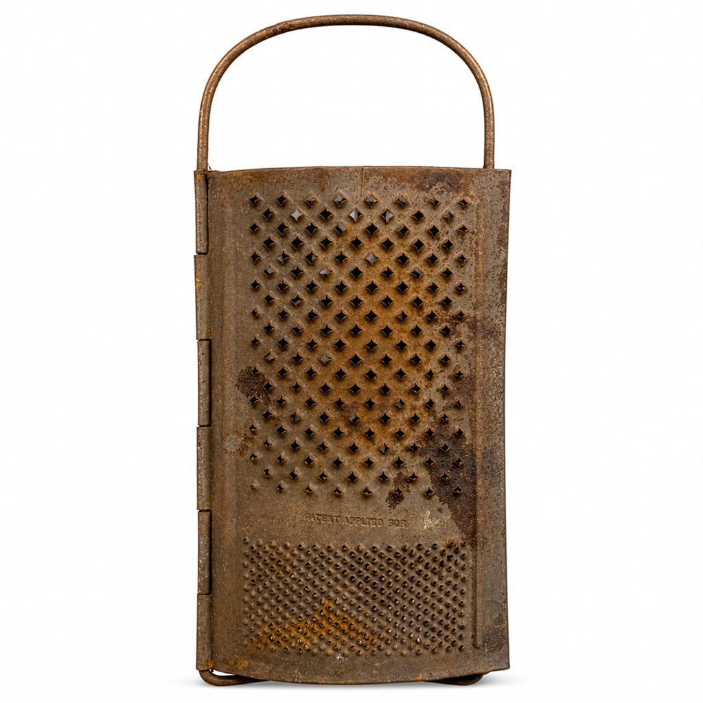 Wall Installation of Thirteen Antique and Vintage Metal Kitchen Graters