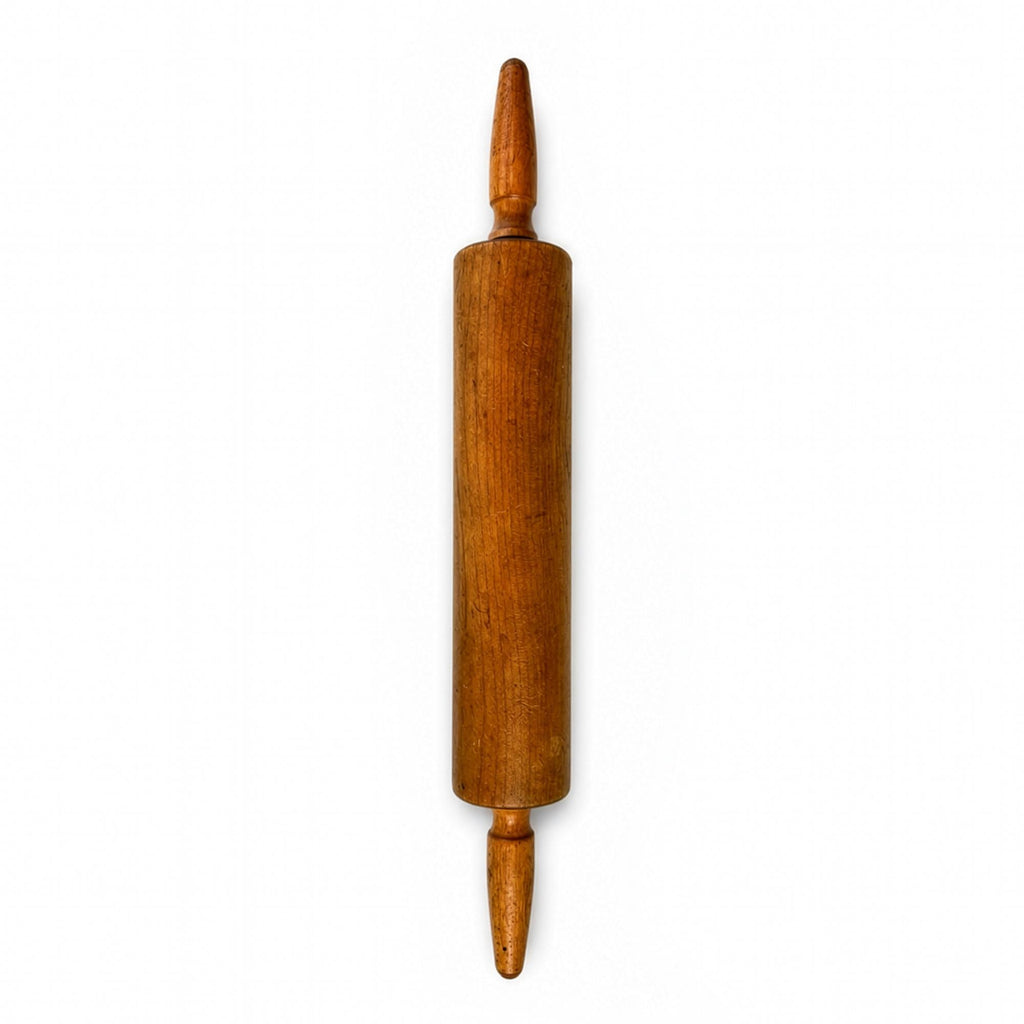 Vintage Wooden Rolling Pins Set with Black Metal Wall Rack, Circa 1970s