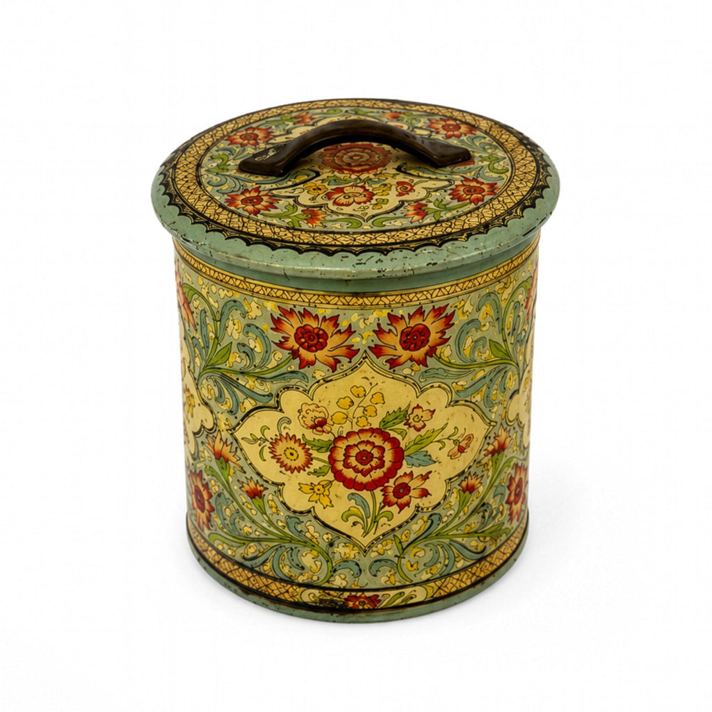 Mid-Century Holland Floral Tin Nesting Canister Set of Four