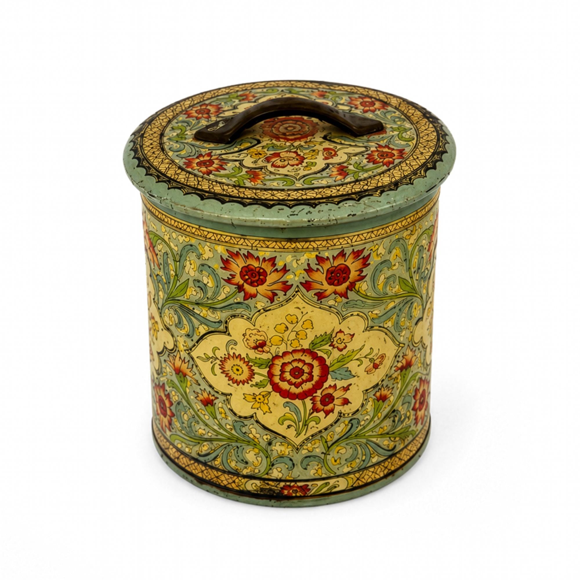 Mid-Century Holland Floral Tin Nesting Canister Set of Four