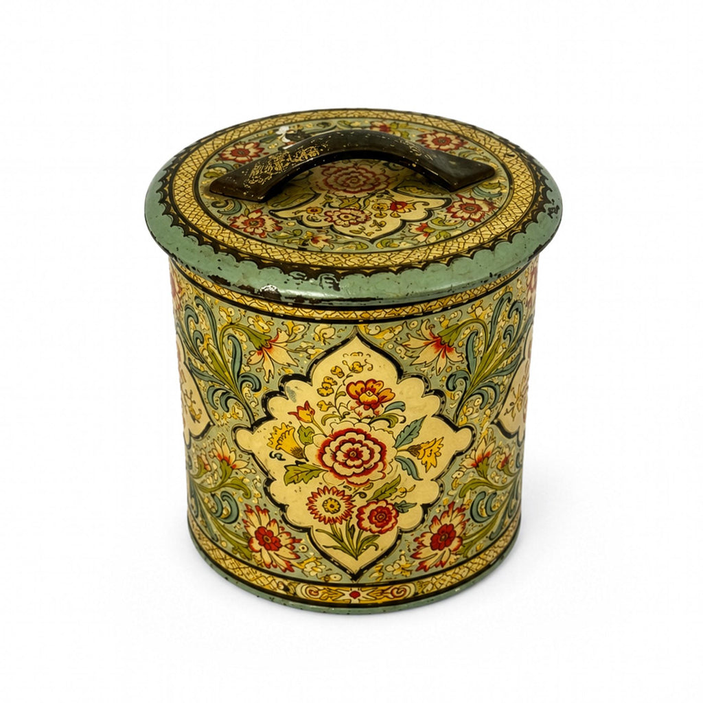 Mid-Century Holland Floral Tin Nesting Canister Set of Four