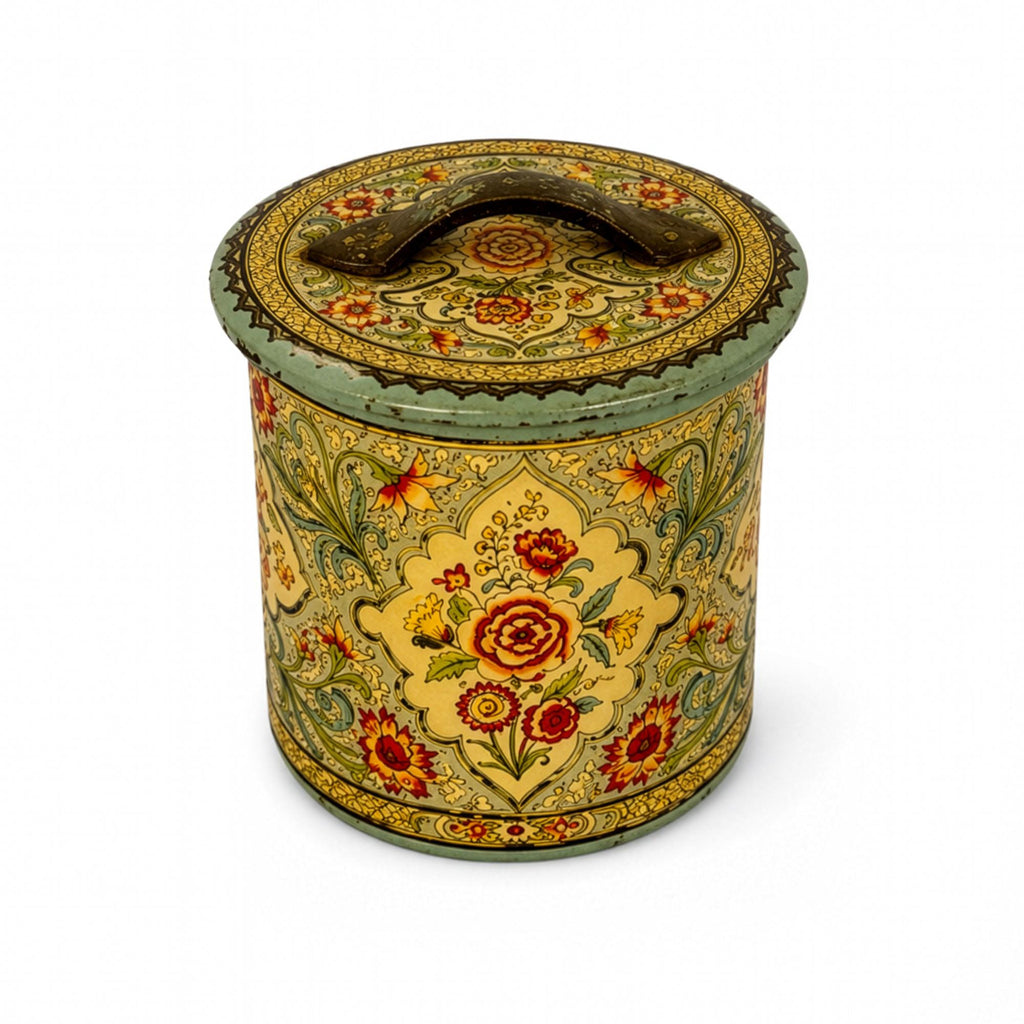 Mid-Century Holland Floral Tin Nesting Canister Set of Four