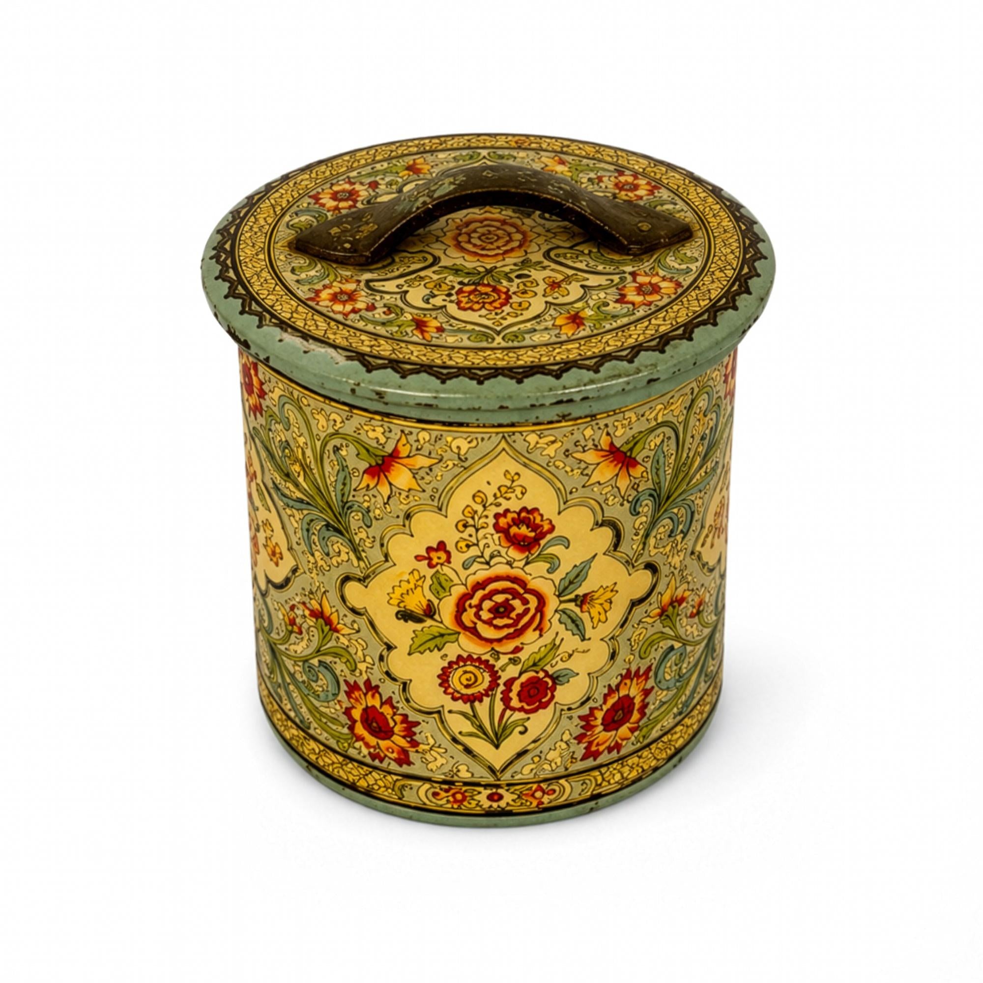 Mid-Century Holland Floral Tin Nesting Canister Set of Four