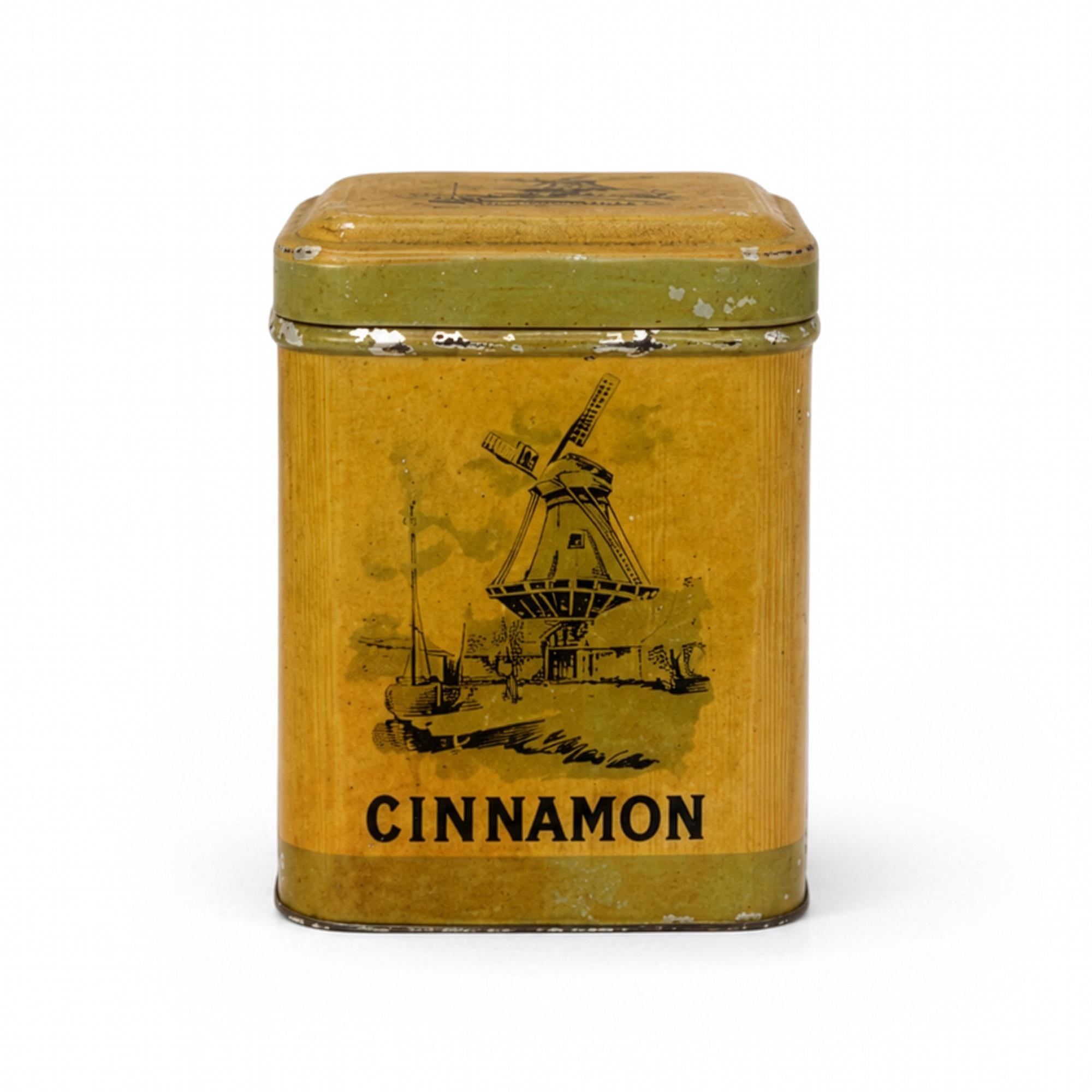 Vintage Dutch Spice Canister Set of Six with Windmill Design, 1960