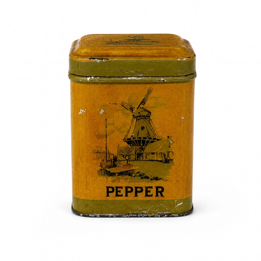 Vintage Dutch Spice Canister Set of Six with Windmill Design, 1960