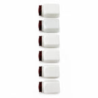 Vintage Milk Glass Spice Jar Set with Red Lids and Metal Rack, Set of 7