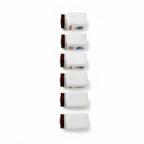 Vintage Milk Glass Spice Jar Set with Red Lids and Metal Rack, Set of 7