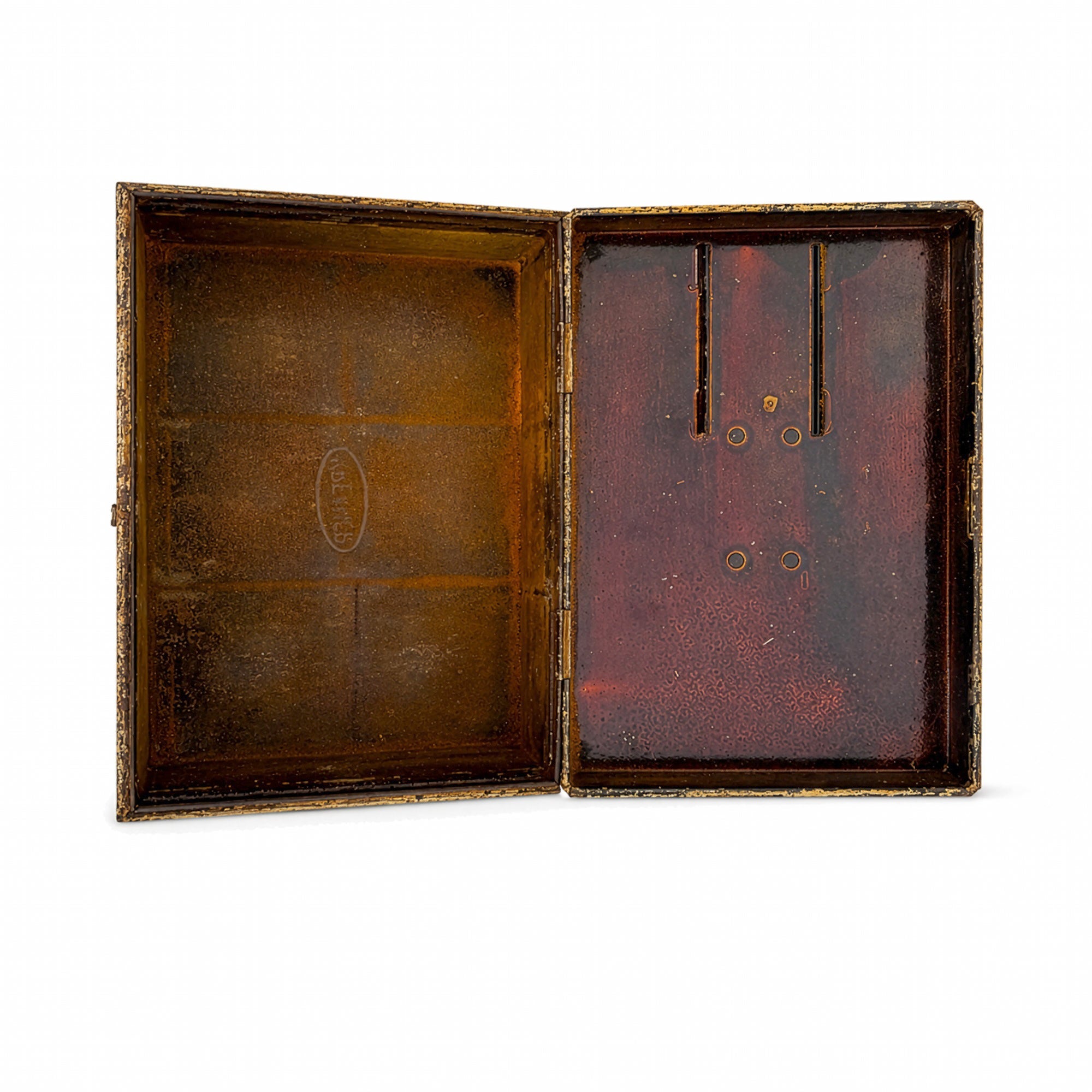 Antique Kreamer Spice Lock Box, Tin-Plated Steel, Six Tins, Circa 1920