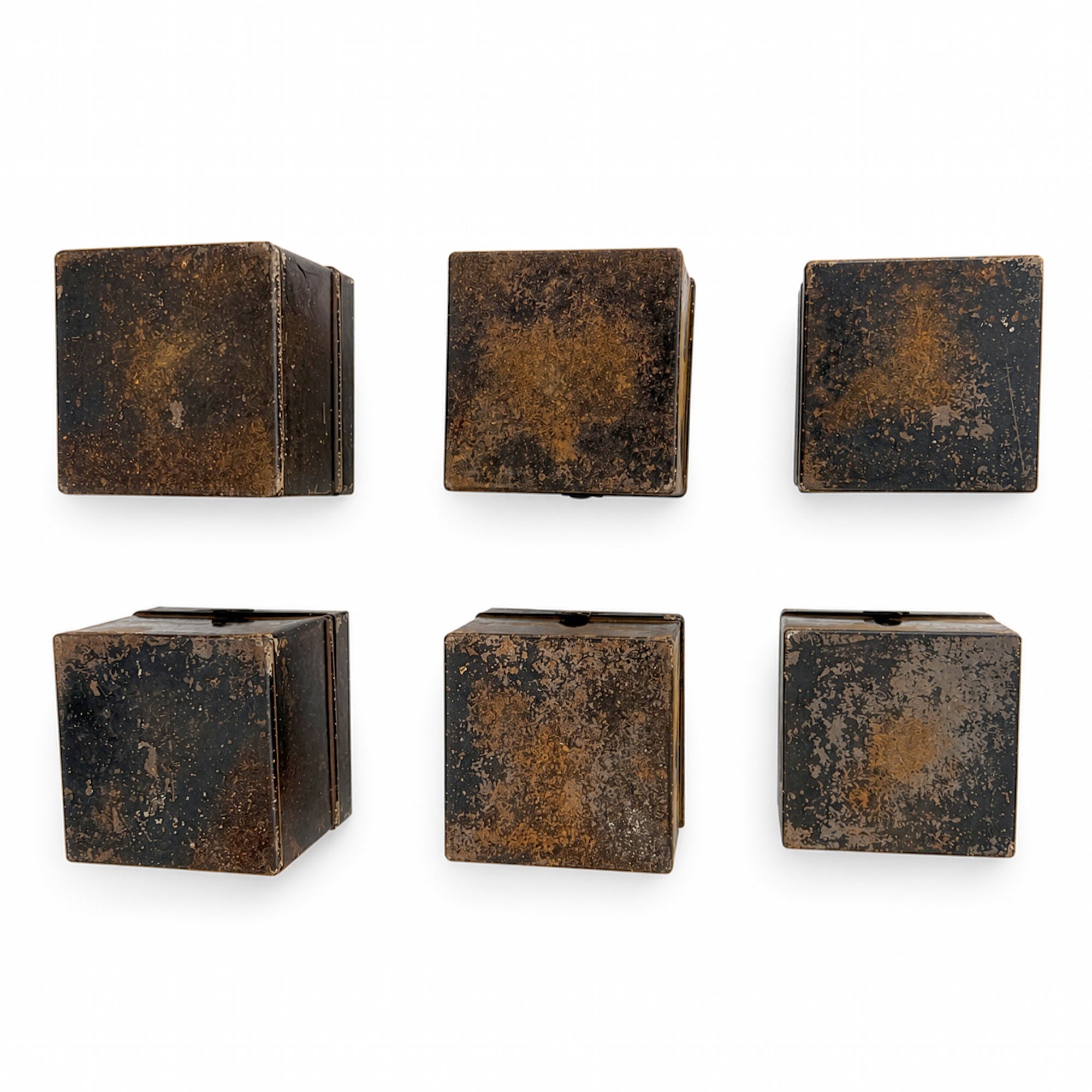 Antique Kreamer Spice Lock Box, Tin-Plated Steel, Six Tins, Circa 1920