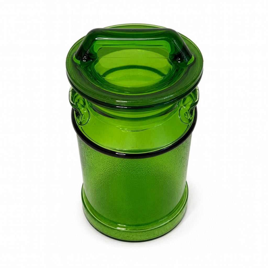 Vintage L.E. Smith Green Textured Glass Canisters Set, 1970