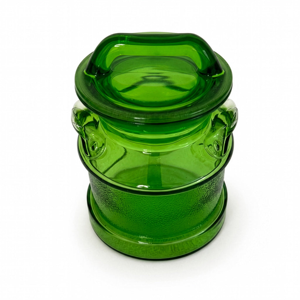 Vintage L.E. Smith Green Textured Glass Canisters Set, 1970