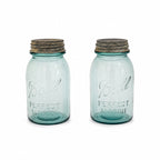 Set of 20 Antique Blue Ball Mason Jars with Zinc Lids, Circa 1890
