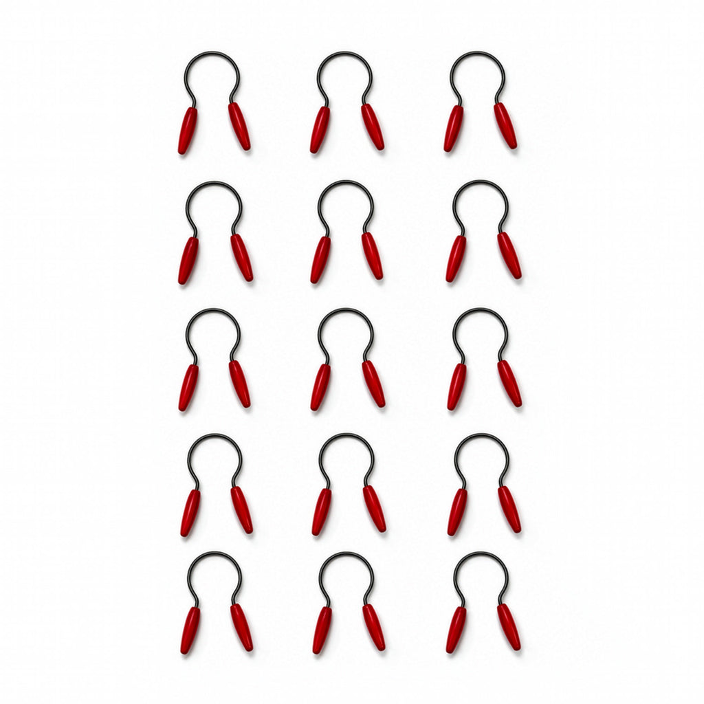 Wall Installation of 15 Antique Red Wood-Handled Jar Openers