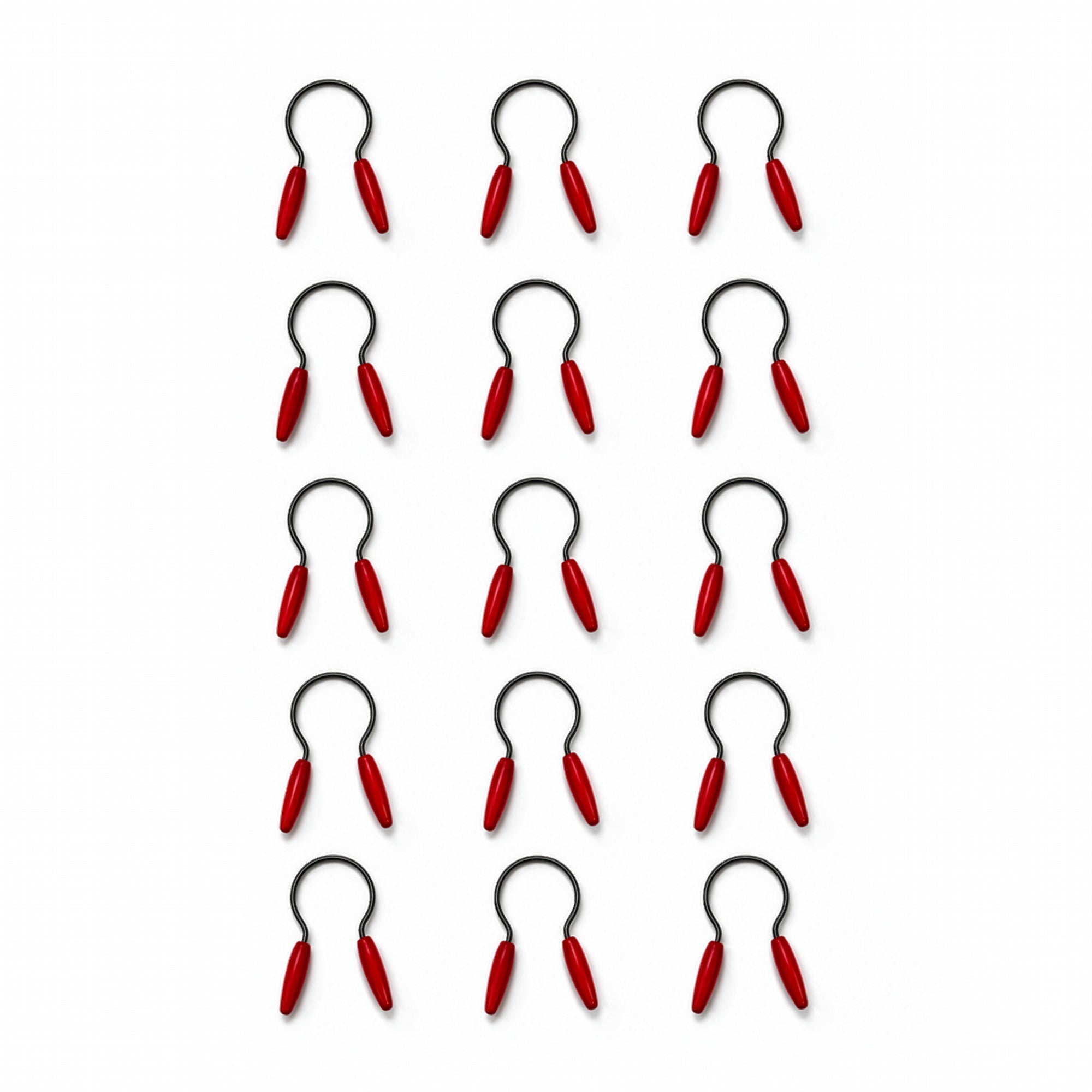 Wall Installation of 15 Antique Red Wood-Handled Jar Openers