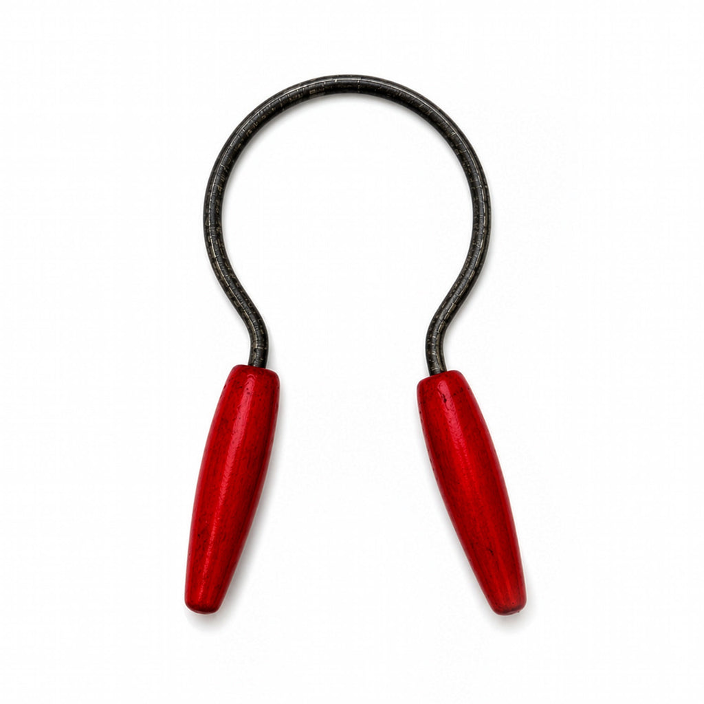 Wall Installation of 15 Antique Red Wood-Handled Jar Openers