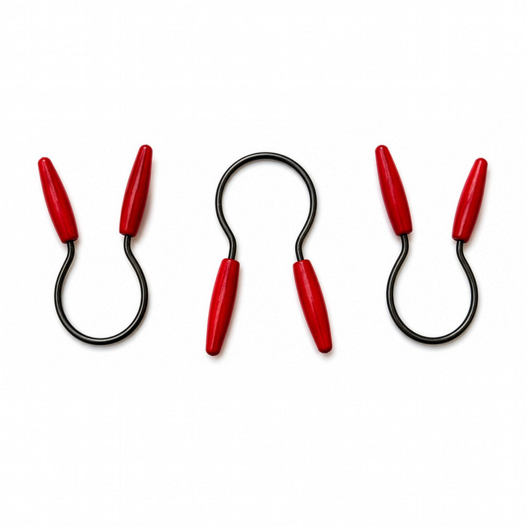 Wall Installation of 15 Antique Red Wood-Handled Jar Openers