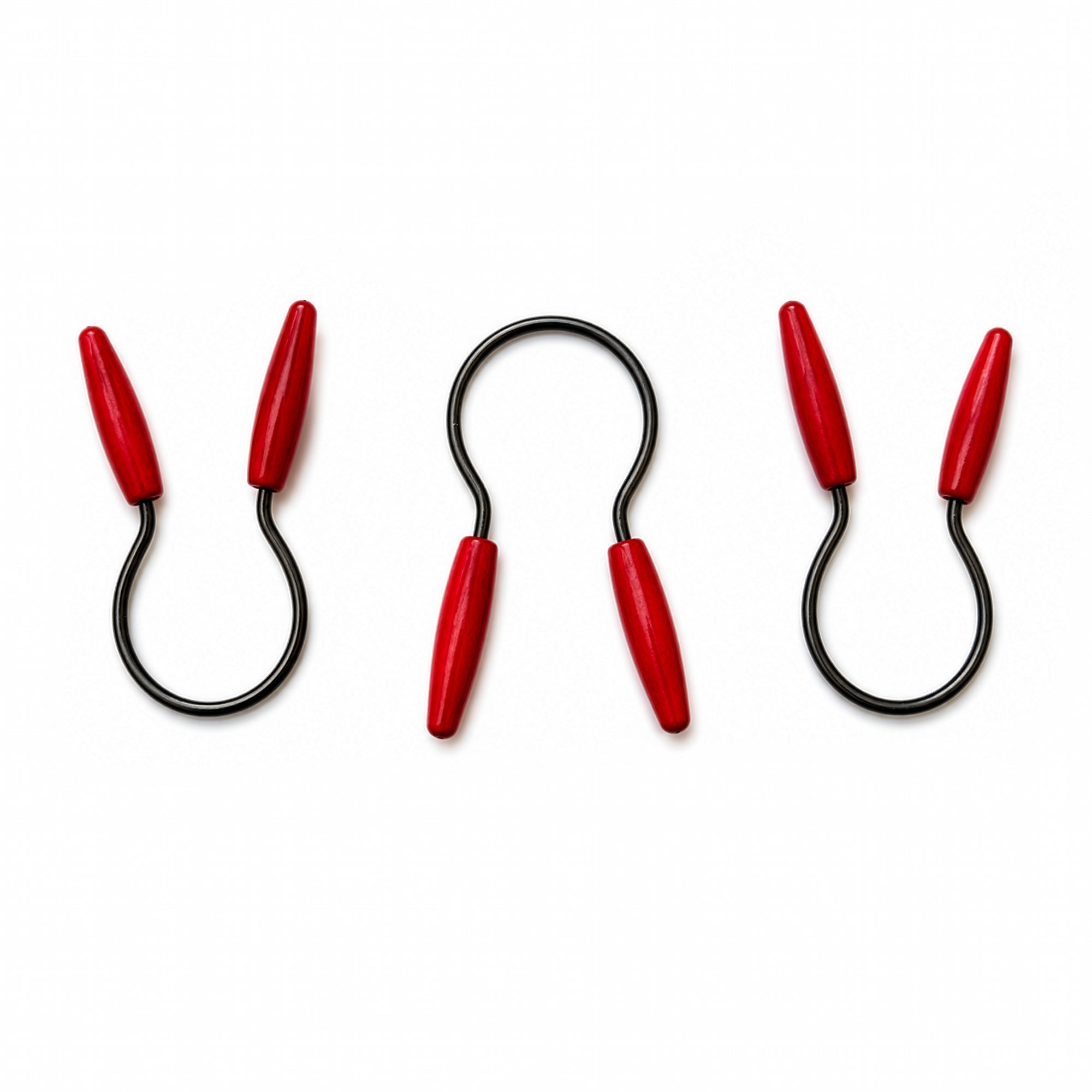 Wall Installation of 15 Antique Red Wood-Handled Jar Openers