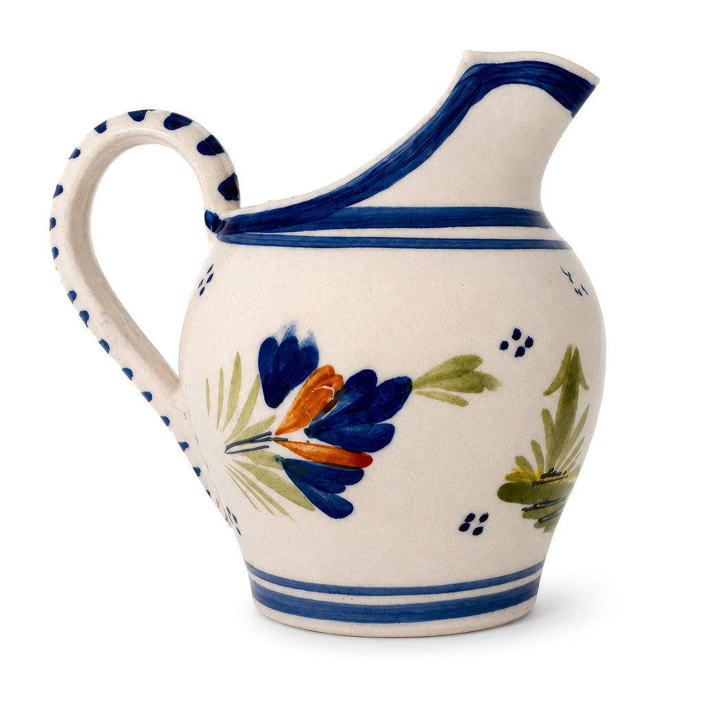 Vintage Henriot Quimper Faience Roaster Bowl & Pitcher Set, circa 1960