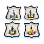 Vintage Set of 7 Henriot Quimper Breton Faience Trinket Dishes