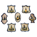Vintage Set of 7 Henriot Quimper Breton Faience Trinket Dishes