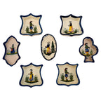 Vintage Set of 7 Henriot Quimper Breton Faience Trinket Dishes