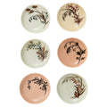 Set of Six Antique Haviland Limoges Porcelain Butter Pats with Floral Wheat Patt