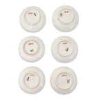 Set of Six Antique Haviland Limoges Porcelain Butter Pats with Floral Wheat Patt