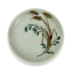 Set of Six Antique Haviland Limoges Porcelain Butter Pats with Floral Wheat Patt