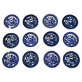 Set of 12 Vintage Japanese Blue Willow Porcelain Butter Pat Dishes
