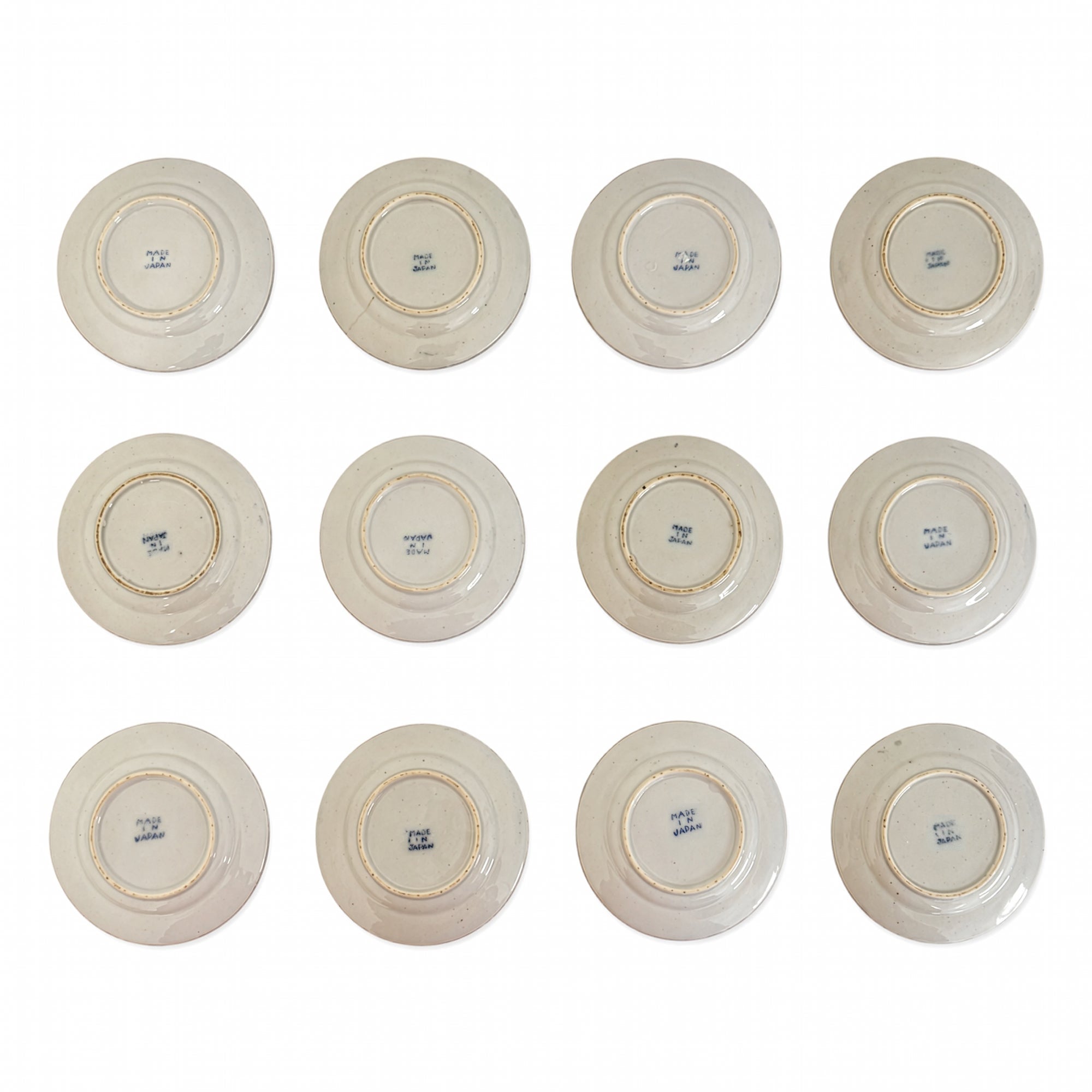 Set of 12 Vintage Japanese Blue Willow Porcelain Butter Pat Dishes