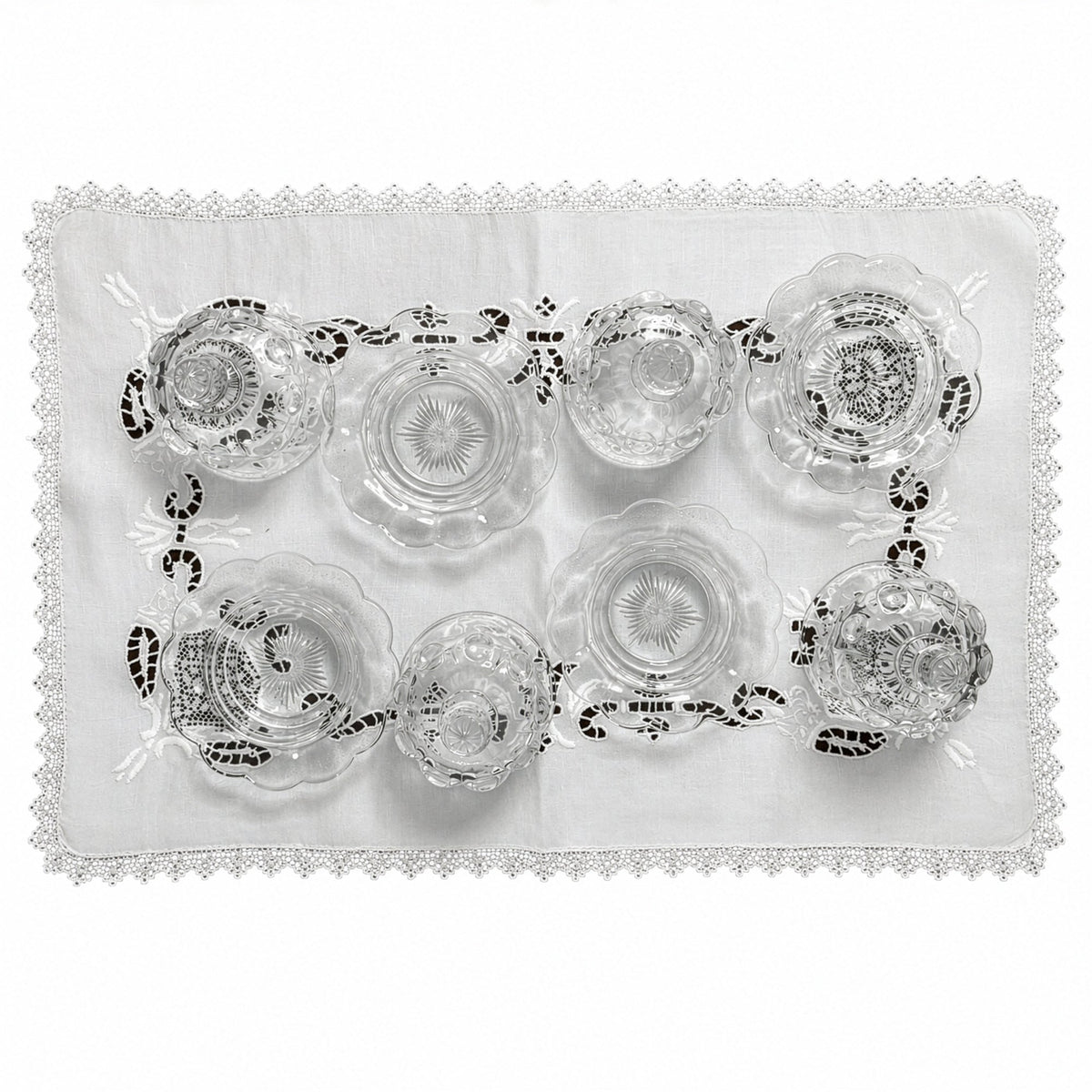 Set of Mosser Glass Miniature Covered Butter Dishes, Cherry Motif
