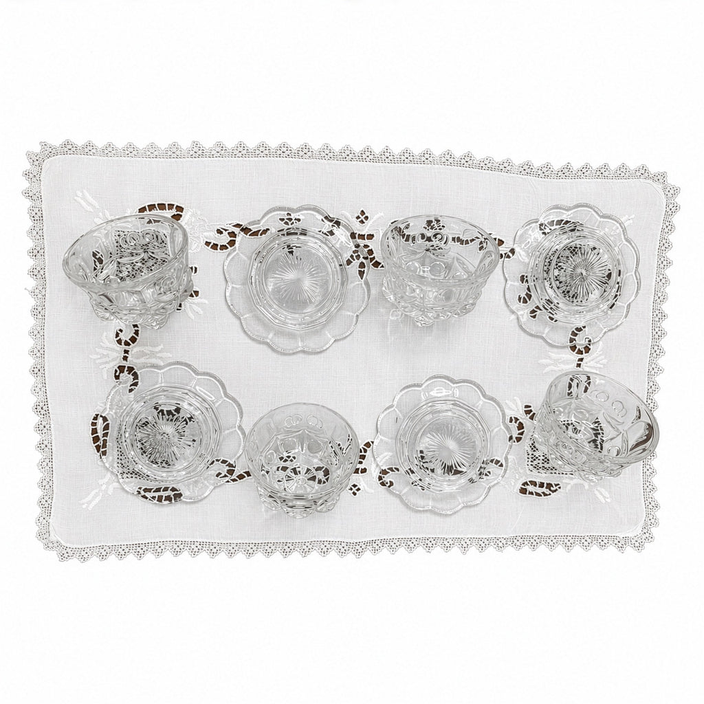 Set of Mosser Glass Miniature Covered Butter Dishes, Cherry Motif