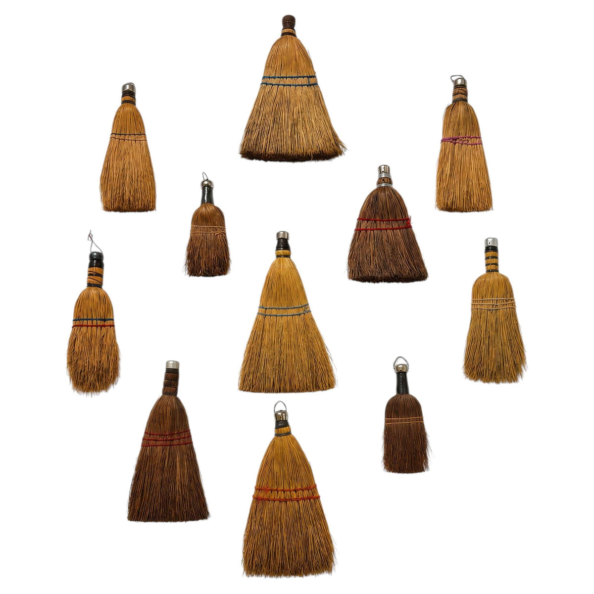 Vintage and Antique Whisk Hand Brooms Collection, Folk Art Primitive Decor
