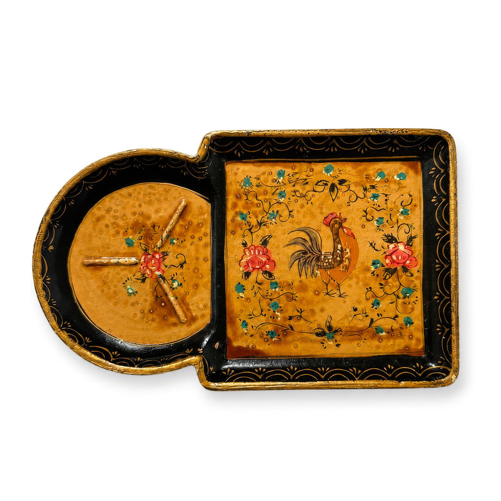 Vintage Set of Four ISCO Japanese Hand-Painted Serving Trays, 1960