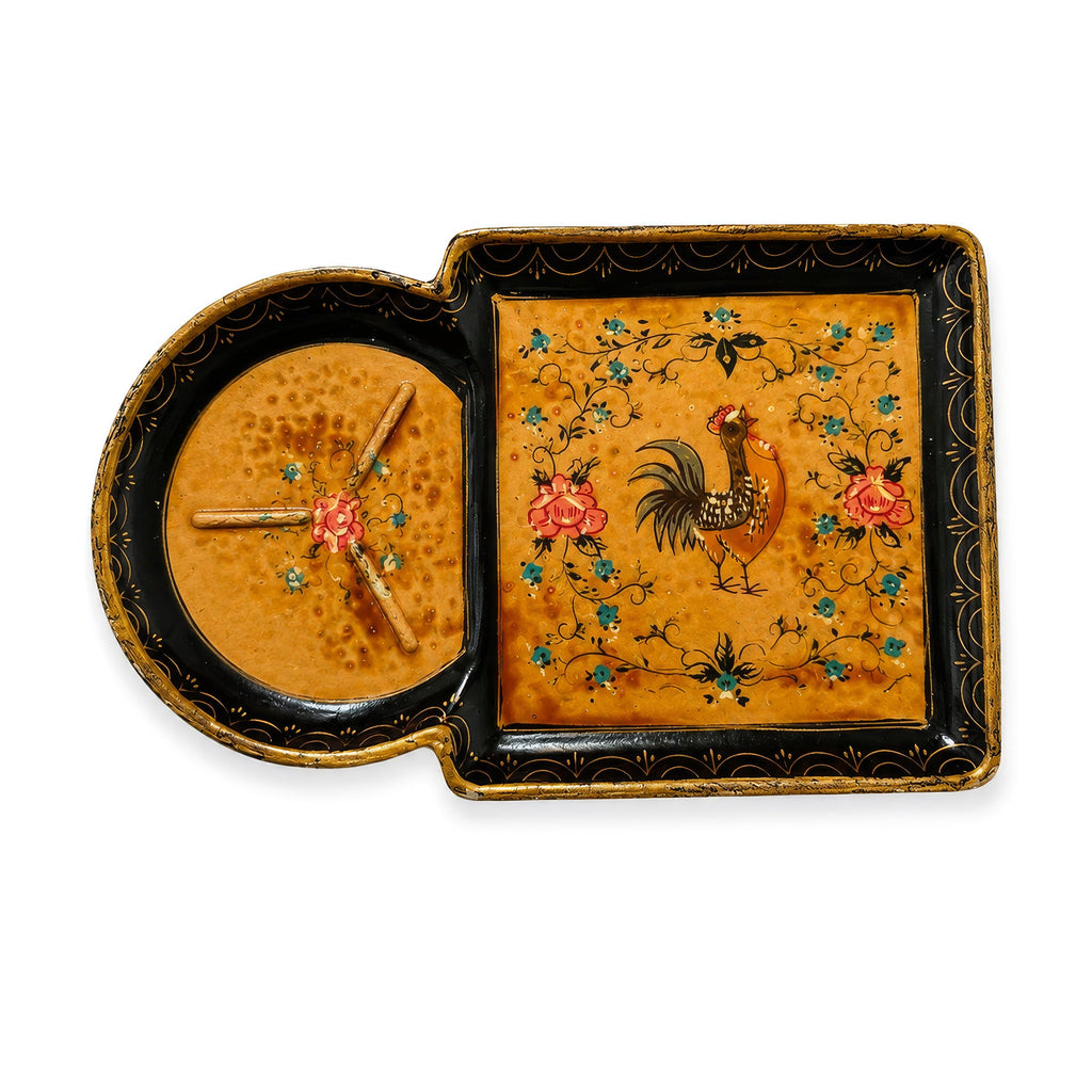 Vintage Set of Four ISCO Japanese Hand-Painted Serving Trays, 1960