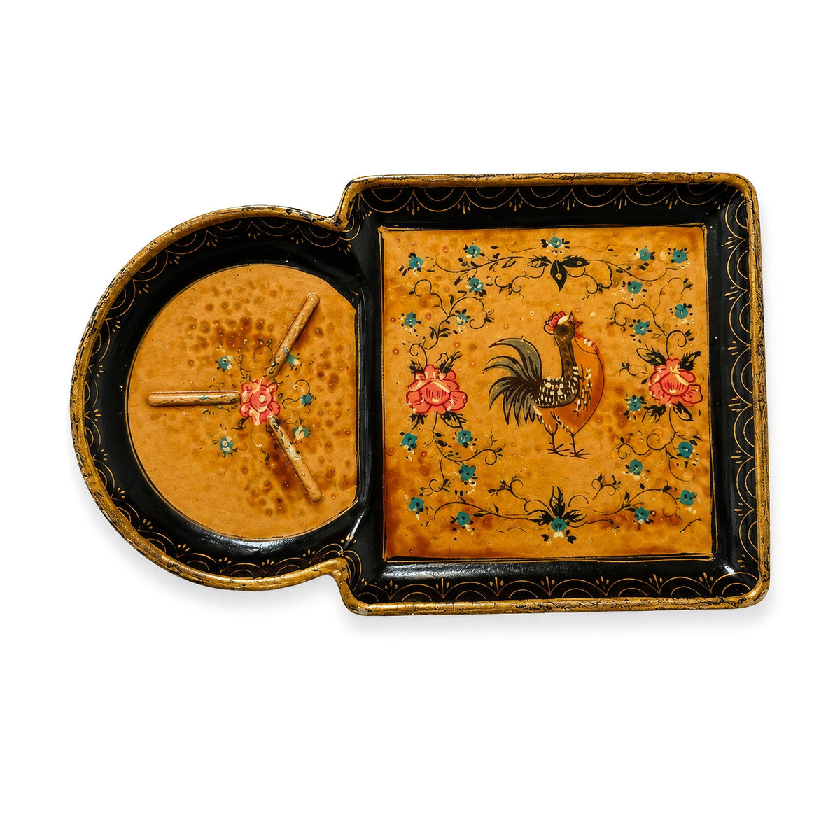 Vintage Set of Four ISCO Japanese Hand-Painted Serving Trays, 1960