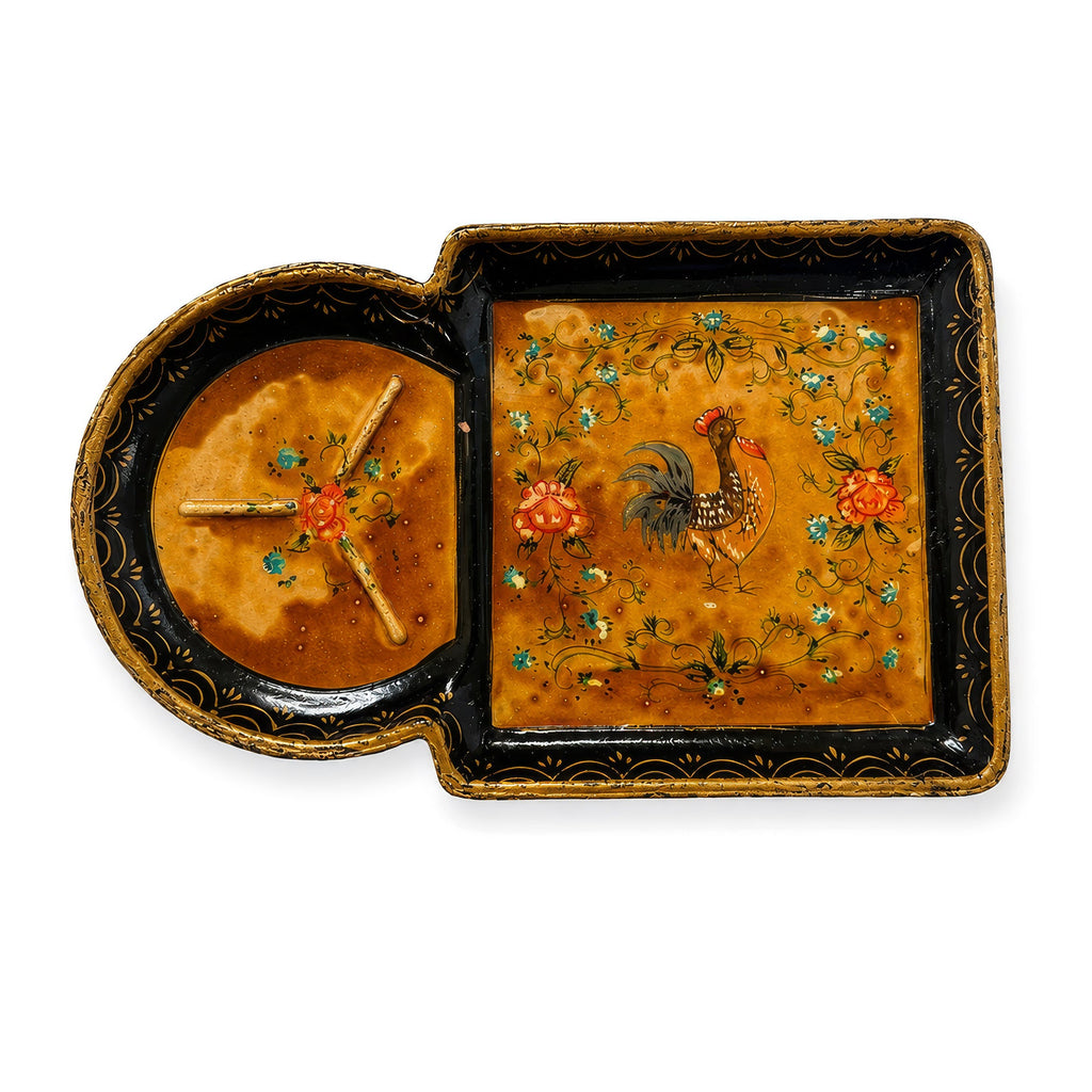 Vintage Set of Four ISCO Japanese Hand-Painted Serving Trays, 1960