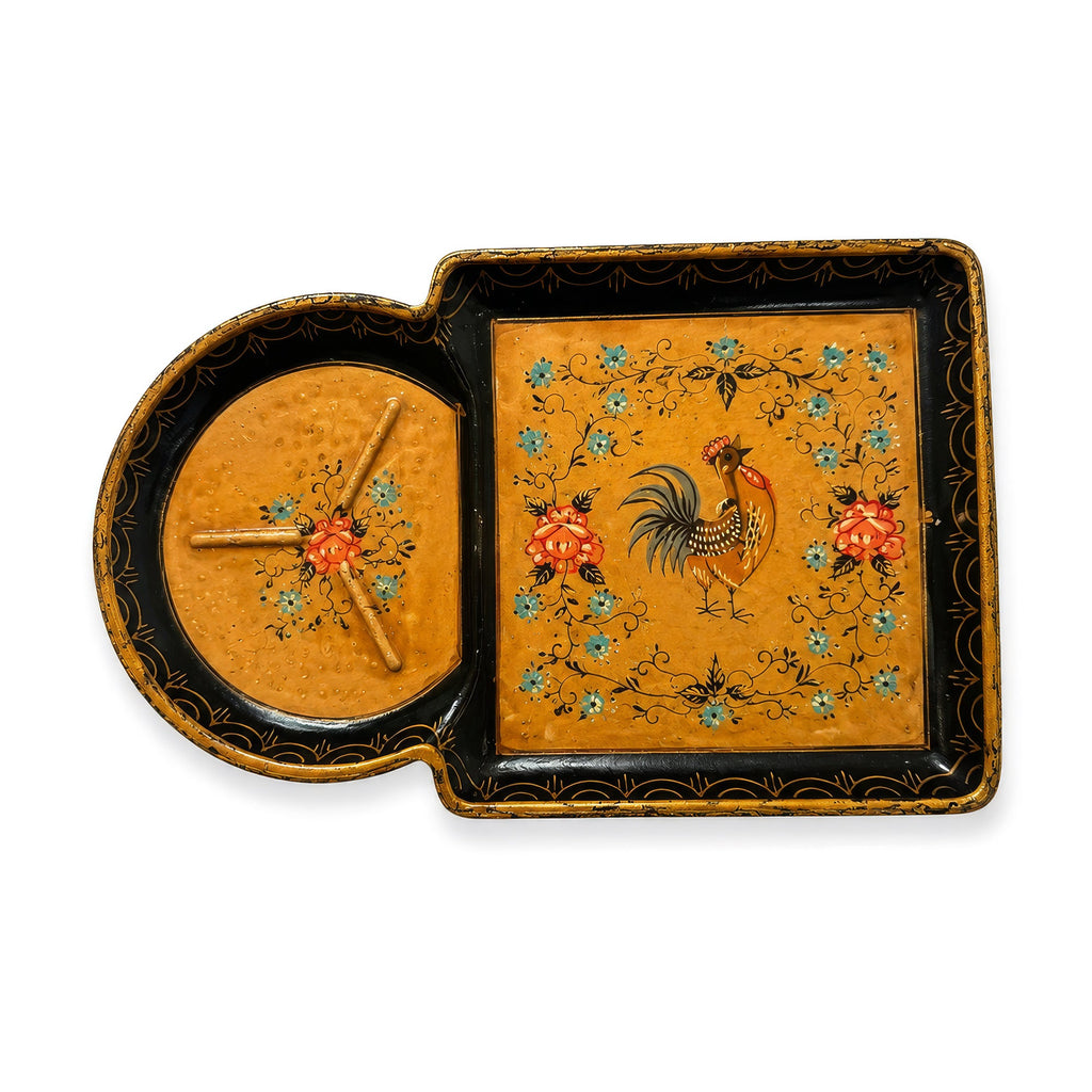 Vintage Set of Four ISCO Japanese Hand-Painted Serving Trays, 1960