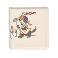 Antique Set of Seven Days of the Week Towels, Embroidered Cotton