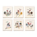 Vintage 1940–1950 Hand-Embroidered Chicken and Rooster Kitchen Towels