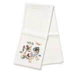 Vintage 1940–1950 Hand-Embroidered Chicken and Rooster Kitchen Towels