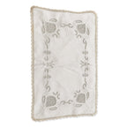 Set of Six Vintage Linen Placemats with Lace Trim and Embroidery