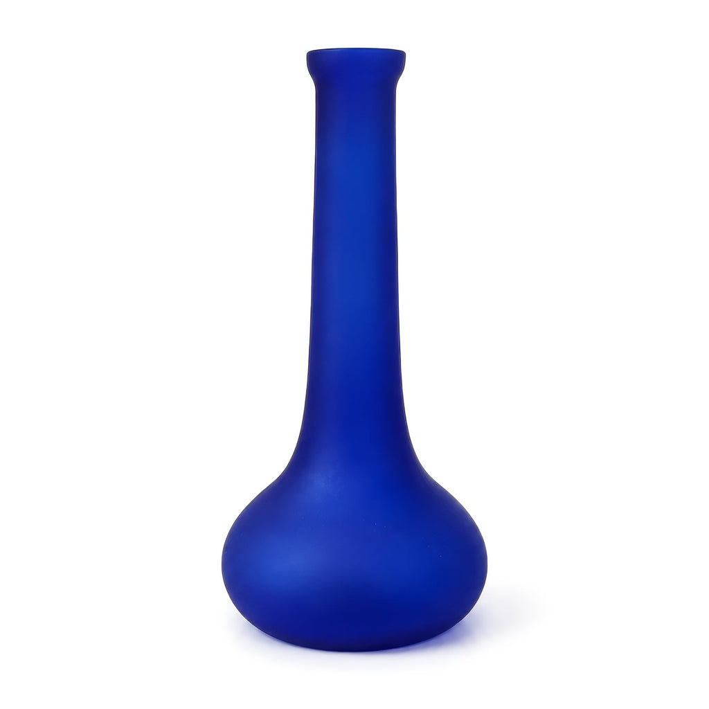 Sculptural Cobalt Blue Frosted Glass Vessels Set, Mexican 1980s