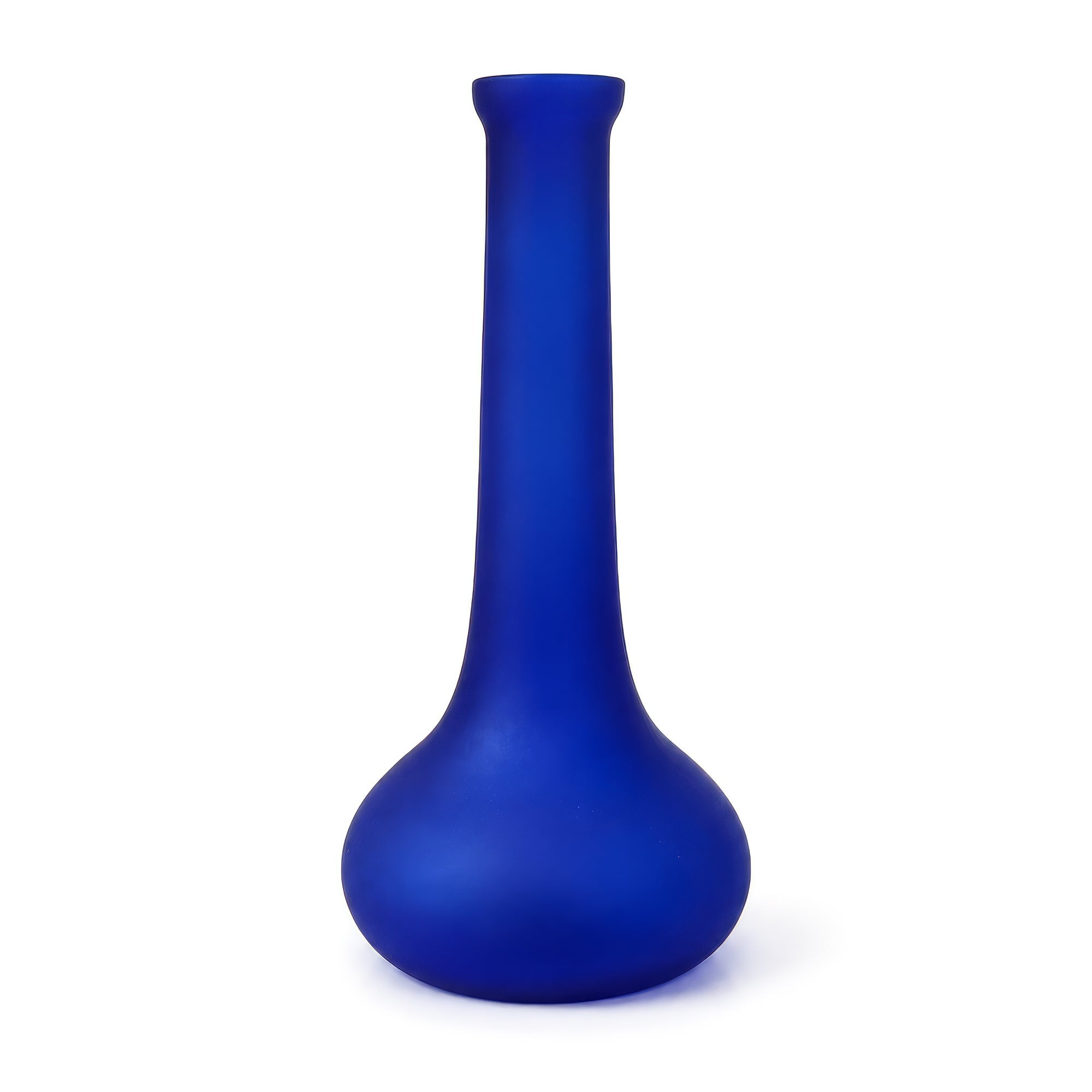 Sculptural Cobalt Blue Frosted Glass Vessels Set, Mexican 1980s