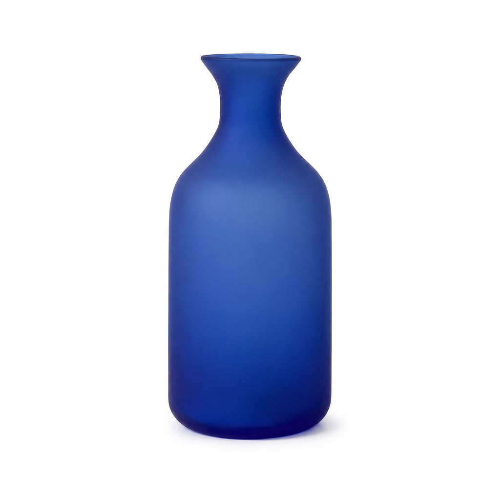 Sculptural Cobalt Blue Frosted Glass Vessels Set, Mexican 1980s