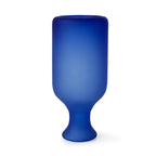 Sculptural Cobalt Blue Frosted Glass Vessels Set, Mexican 1980s