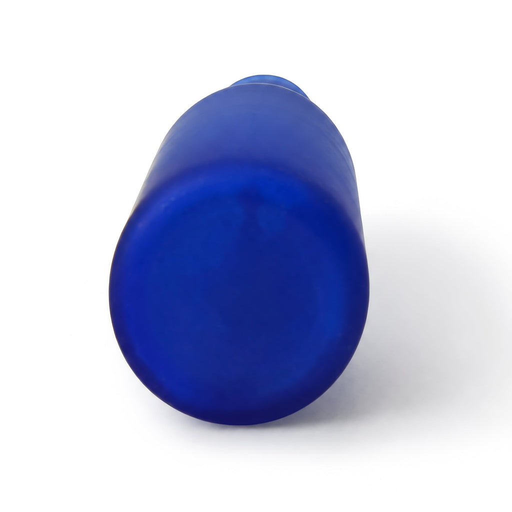 Sculptural Cobalt Blue Frosted Glass Vessels Set, Mexican 1980s
